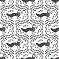 Doodle surrealistic dragons monsters seamless pattern. Fantasy print for tee, paper, textile and fabric. Doodle vector