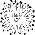 Doodle tattoo finger printable card