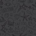 Doodle tattoo seamless vector background