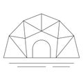 doodle tent icon, glamping, tent drawing, linear icon