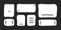 Doodle text box. Hand drawn bubble shapes and frames Kids text shape. Organic child free form. Abstract square speech