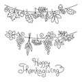 Doodle Thanksgiving Decorative Garland Freehand