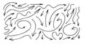 Doodle thin arrows spiral. Hand drawn thin line arrows set. Vector curvy and wavy arrows isolated on white background.