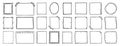 Doodle thin line frame geometric rectangle and square border set. abstract empty line shapes hand drawn style frames. Royalty Free Stock Photo