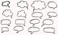 Doodle thinking clouds, chat cartoon bubbles Royalty Free Stock Photo