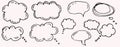 Doodle thinking clouds, chat cartoon bubbles Royalty Free Stock Photo