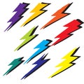 Doodle thunder collection illustration handdrawn colorful style vector Royalty Free Stock Photo