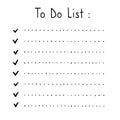 Doodle to do list, hand drawn sketch checklist. Notebook schedule, task paper planner. Isolated Royalty Free Stock Photo
