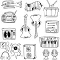 Doodle of tool music set Royalty Free Stock Photo