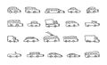 Doodle transport car icons vector set Royalty Free Stock Photo