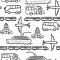 Doodle transport seamless pattern