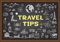 Doodle about Travel tips on chalkboard Royalty Free Stock Photo