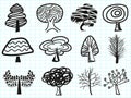 Doodle tree icons