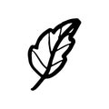 Doodle tree leaf. Fall art isolated on white Royalty Free Stock Photo