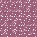 Doodle triangle seamless pattern on pink background in vintage style. Creative scribble geometric wallpaper