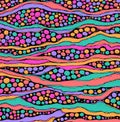 Doodle trippy psychedelic pattern. Abstract background with circles and waves. Zendoodle organic texture. Vector illustration Royalty Free Stock Photo