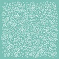 DOODLE TROPICS Floral Nature Ornament Vector Illustration Set