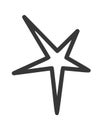 Doodle twinkling star black-and-white design Royalty Free Stock Photo