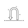 Doodle U-turn arrow line icon symbolizing a change of direction, reversal, or turning back Royalty Free Stock Photo