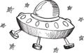 Doodle UFO Vector Royalty Free Stock Photo