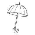 Doodle umbrella. Vector illustration.