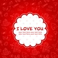 Doodle Valentine's day love postcard Royalty Free Stock Photo