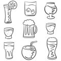 Doodle various drink hand draw