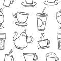 Doodle various drink theme collection