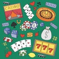 Doodle vector casino