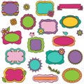 Doodle Vector Collection of Bright Frames Royalty Free Stock Photo