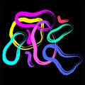 Doodle Vector composition in Vibrant, saturated neon colors. hand drawn squiggle organic shapes. Scribble twiddle modern Royalty Free Stock Photo