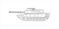 Doodle vector icon of abrams tank