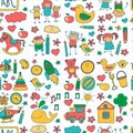 Doodle vector kindergarten elements