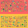 Doodle vector kindergarten elements