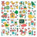 Doodle vector kindergarten elements