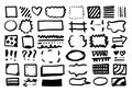 Doodle vector lines and curves.Hand drawn check and arrows signs. Set of simple doodle lines, curves, frames and spots. Collection Royalty Free Stock Photo