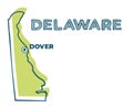 Doodle vector map of Delaware state of USA
