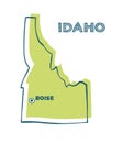 Doodle vector map of Idaho state of USA Royalty Free Stock Photo