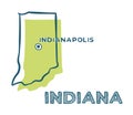 Doodle vector map of Indiana state of USA Royalty Free Stock Photo