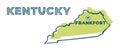 Doodle vector map of Kentucky state of USA