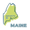 Doodle vector map of Maine state of USA
