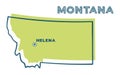 Doodle vector map of Montana state of USA Royalty Free Stock Photo