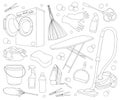 Doodle vector set of cleanup