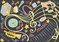 Doodle vector set of music Royalty Free Stock Photo