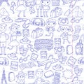 Doodle vector set Travel , vacation, adventure.