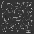 Doodle vector white line drawn arrows set Royalty Free Stock Photo