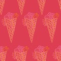 Doodle wafer cone with fruits and berry