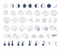 Doodle weather icons pack. Hand drawn icon set. Royalty Free Stock Photo