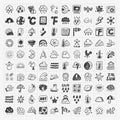 Doodle weather icons set Royalty Free Stock Photo