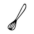 Doodle whisk for cooking food. Hand drawn corolla